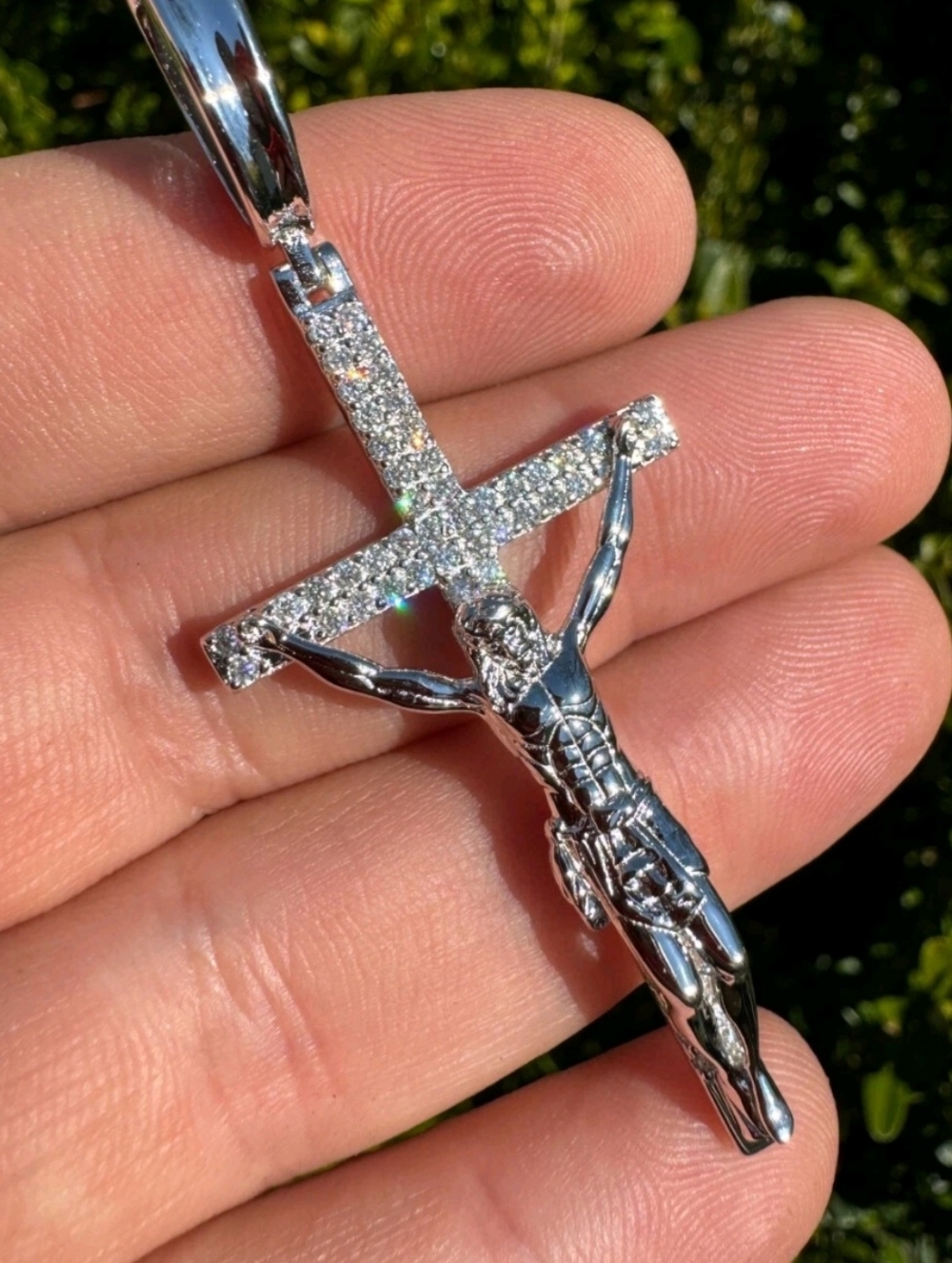 Iced Out 3D Jesus On Cross Moissanite Pendant - Real 925 Silver 2" NEW - Picture 12 of 13